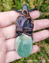 Load image into Gallery viewer, Pendant - GREEN AVENTURINE with amethyst
