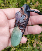 Load image into Gallery viewer, Pendant - GREEN AVENTURINE with amethyst