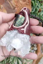 Load image into Gallery viewer, Pendant - APOPHYLLITE with kyanite / fuschite