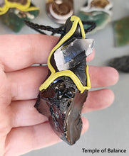 Load image into Gallery viewer, Pendant - Black obsidian and clear quartz