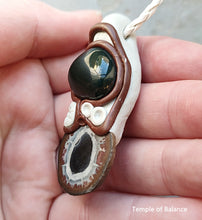 Load image into Gallery viewer, Pendant - Septarian with Green Moss Agate