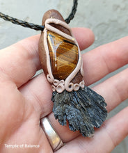 Load image into Gallery viewer, Pendant - Black Kyanite with Tiger's Eye