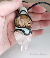 Load image into Gallery viewer, Pendant - Ammonite & Clear Quartz