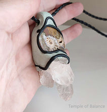 Load image into Gallery viewer, Pendant - Ammonite & Clear Quartz