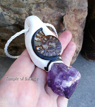 Load image into Gallery viewer, Pendant - AMETHYST with ammonite
