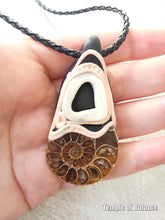 Load image into Gallery viewer, Pendant - Ammonite with porcelain
