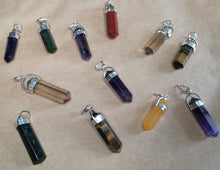 Load image into Gallery viewer, 12 Silver Terminated Crystal Pendants