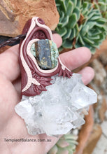 Load image into Gallery viewer, Pendant - APOPHYLLITE with kyanite / fuschite
