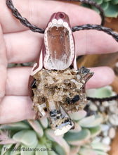 Load image into Gallery viewer, Pendant - AEGIRINE with smoky quartz and clear quartz
