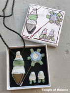 Green Aventurine Box Set - Pendant, earrings & pin