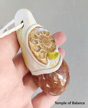 Load image into Gallery viewer, Pendant - Golden Quartz and Ammonite
