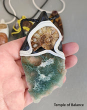 Load image into Gallery viewer, Pendant - Chrome Chalcedony and Ammonite
