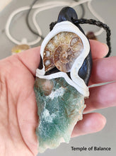 Load image into Gallery viewer, Pendant - Chrome Chalcedony and Ammonite
