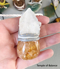 Load image into Gallery viewer, Pendant - Golden Quartz and Apophylite
