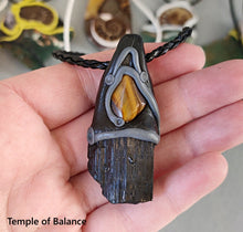Load image into Gallery viewer, Pendant - Black Tourmaline and Tiger&#39;s Eye
