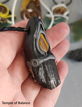 Load image into Gallery viewer, Pendant - Black Tourmaline and Tiger&#39;s Eye
