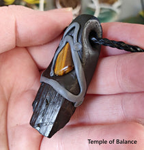 Load image into Gallery viewer, Pendant - Black Tourmaline and Tiger&#39;s Eye
