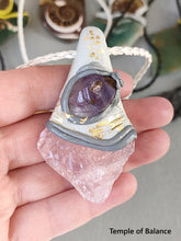 Load image into Gallery viewer, Pendant - Rose Quartz and Amethyst
