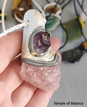 Load image into Gallery viewer, Pendant - Rose Quartz and Amethyst
