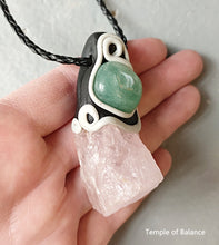 Load image into Gallery viewer, Pendant - Rose Quartz + Green Aventurine
