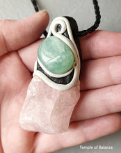 Load image into Gallery viewer, Pendant - Rose Quartz + Green Aventurine
