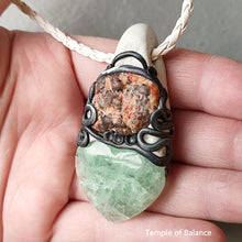 Load image into Gallery viewer, Pendant - Green Fluorite + granite / pink feldspar
