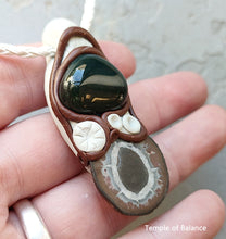 Load image into Gallery viewer, Pendant - Septarian with Green Moss Agate
