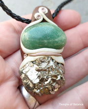 Load image into Gallery viewer, Pendant - Pyrite with green aventurine
