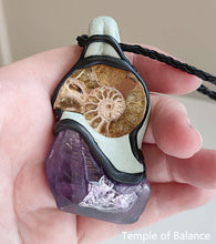 Load image into Gallery viewer, Pendant - Ammonite &amp; Amethyst

