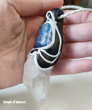 Load image into Gallery viewer, Pendant - Quartz with Lapis Lazuli
