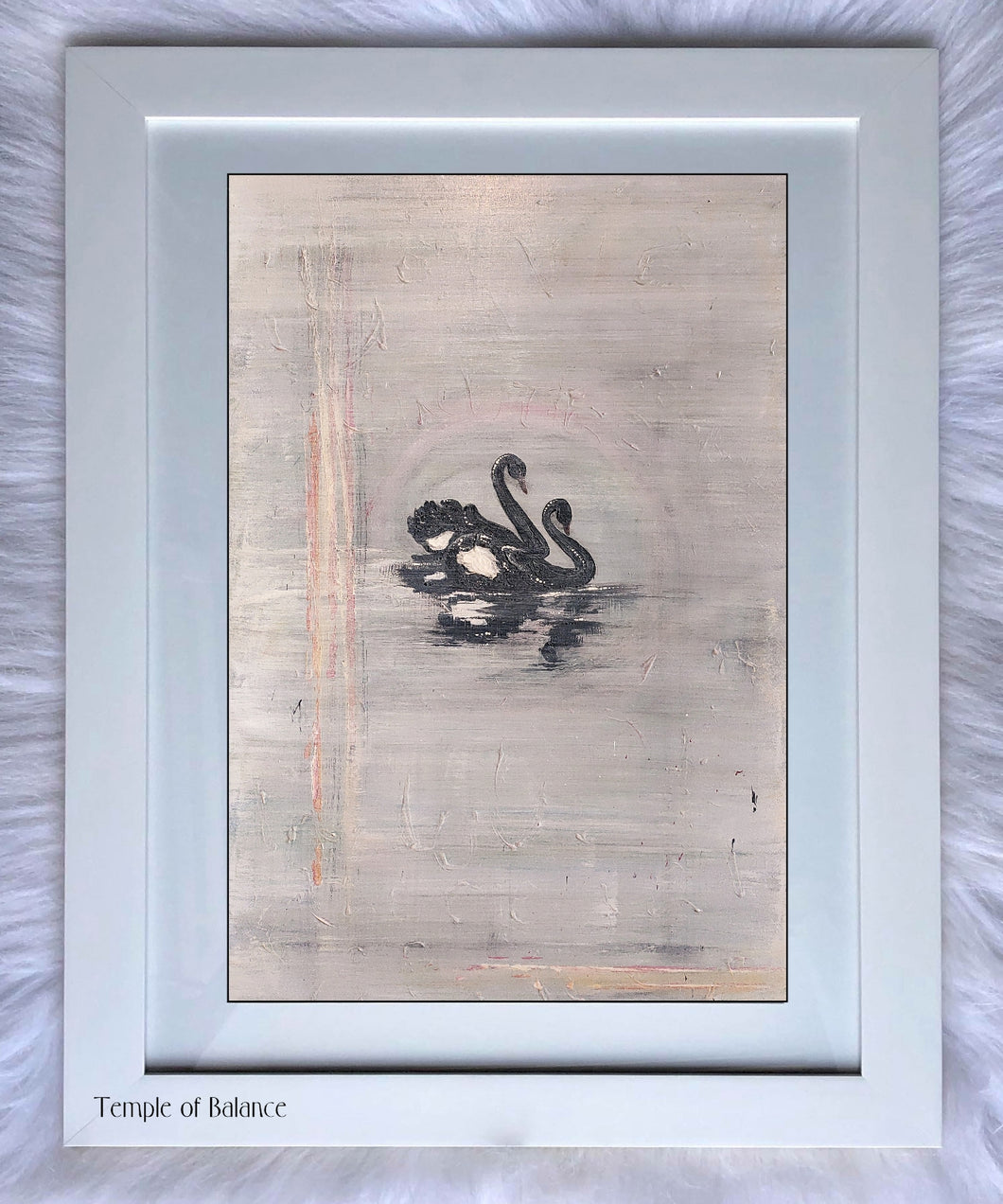 Art Print of Black Swans - Message of Love
