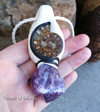 Load image into Gallery viewer, Pendant - AMETHYST with ammonite

