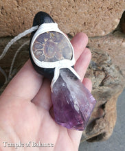 Load image into Gallery viewer, Pendant - Amethyst with Ammonite
