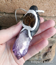 Load image into Gallery viewer, Pendant - Amethyst with Ammonite
