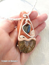 Load image into Gallery viewer, Pendant - Ammonite with Hematite
