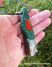 Load image into Gallery viewer, Pendant - Kyanite Fuschite with Red Jasper
