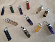 Load image into Gallery viewer, 12 Silver Terminated Crystal Pendants
