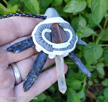 Load image into Gallery viewer, Pendant - KYANITE with tiger&#39;s eye and quartz
